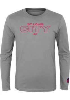 St Louis City SC Youth Grey Wordmark Long Sleeve T-Shirt