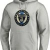 Philadelphia Union Mens Grey Team Logo Long Sleeve Hoodie -Clothing Sales Store 17284279 1