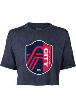 St Louis City SC Womens Navy Blue Primary Short Sleeve T-Shirt