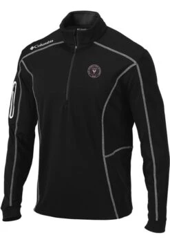 Columbia Inter Miami CF Mens Black Omni-Wick Shotgun 1/4 Zip Pullover