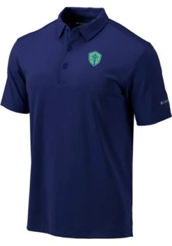Columbia Seattle Sounders FC Mens Navy Blue Omni-Wick Drive Short Sleeve Polo