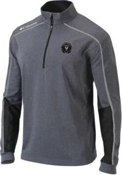 Columbia Inter Miami CF Mens Black Omni-Wick Shotgun Long Sleeve 1/4 Zip Pullover