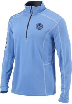 Columbia New York City FC Mens White Omni-Wick Shotgun Long Sleeve 1/4 Zip Pullover