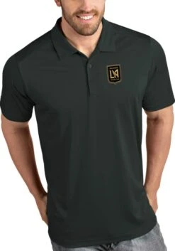 Antigua Los Angeles FC Mens Grey Tribute Short Sleeve Polo