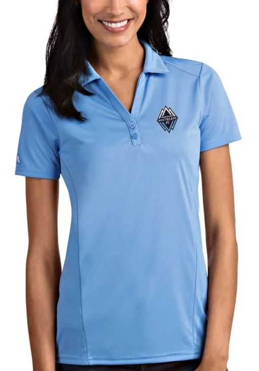 Antigua Vancouver Whitecaps FC Womens Blue Tribute Short Sleeve Polo Shirt 3 Antigua Vancouver Whitecaps FC Womens Blue Tribute Short Sleeve Polo Shirt