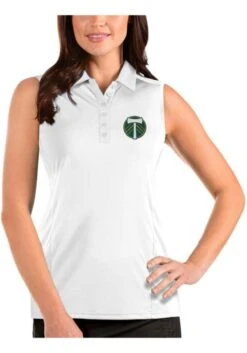 Antigua Portland Timbers Womens White Tribute Sleeveless Tank Top