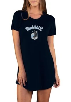 Minnesota United FC Womens Black Marathon Loungewear Sleep Shirt