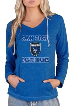 San Jose Earthquakes Womens Blue Mainstream Terry Hooded Sweatshirt