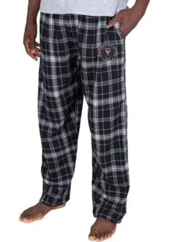 Inter Miami CF Mens Black Ultimate Flannel Sleep Pants